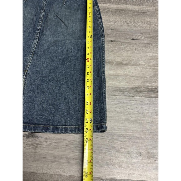 Vintage 90s Ralph Lauren Polo Jeans Co Denim Back Slit Skirt Size 8 - Picture 4 of 10